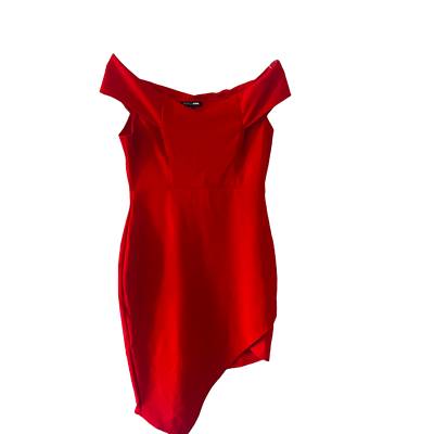 Fashion Nova Do Or Die Red Asymmetrical Hem Off Shoulder Dress Size L Large  NWT | eBay