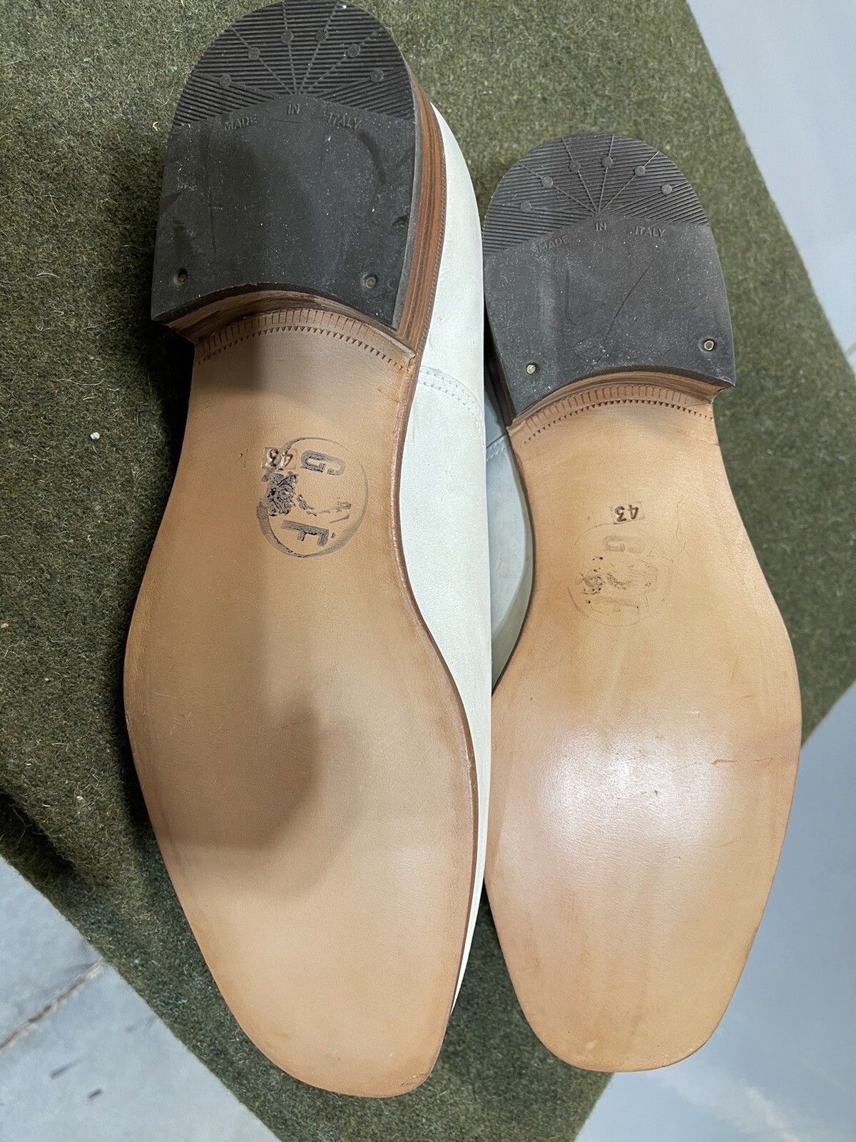 ITALIAN WHITE Genuine Military LEATHER DRESS SHOES eBay