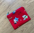 HANDMADE MINI ZIPPED COIN PURSE (11X9cm) - SNOOPY & PEANUTS HUG A PUPPY FABRIC