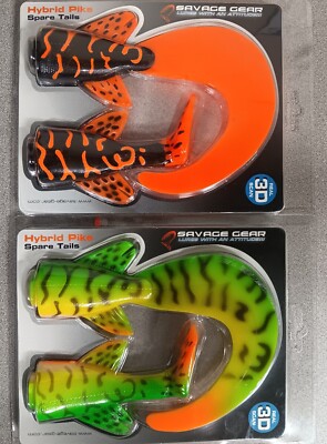 (2) Savage Gear Hybrid Pike Spare Tails Fits 25cm/10'' Bodies. Great Price!