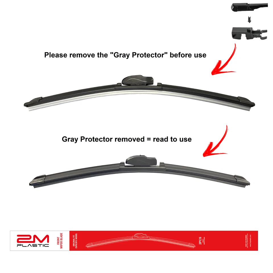 Front + Rear Windshield Wiper Blades For Mercedes GLS 63 AMG 2021-2024 - Image 4 of 4