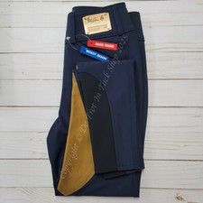 Tailored Sportsman Light Weight Technical Breeches Clarino Patch - BlueNavy/Tan