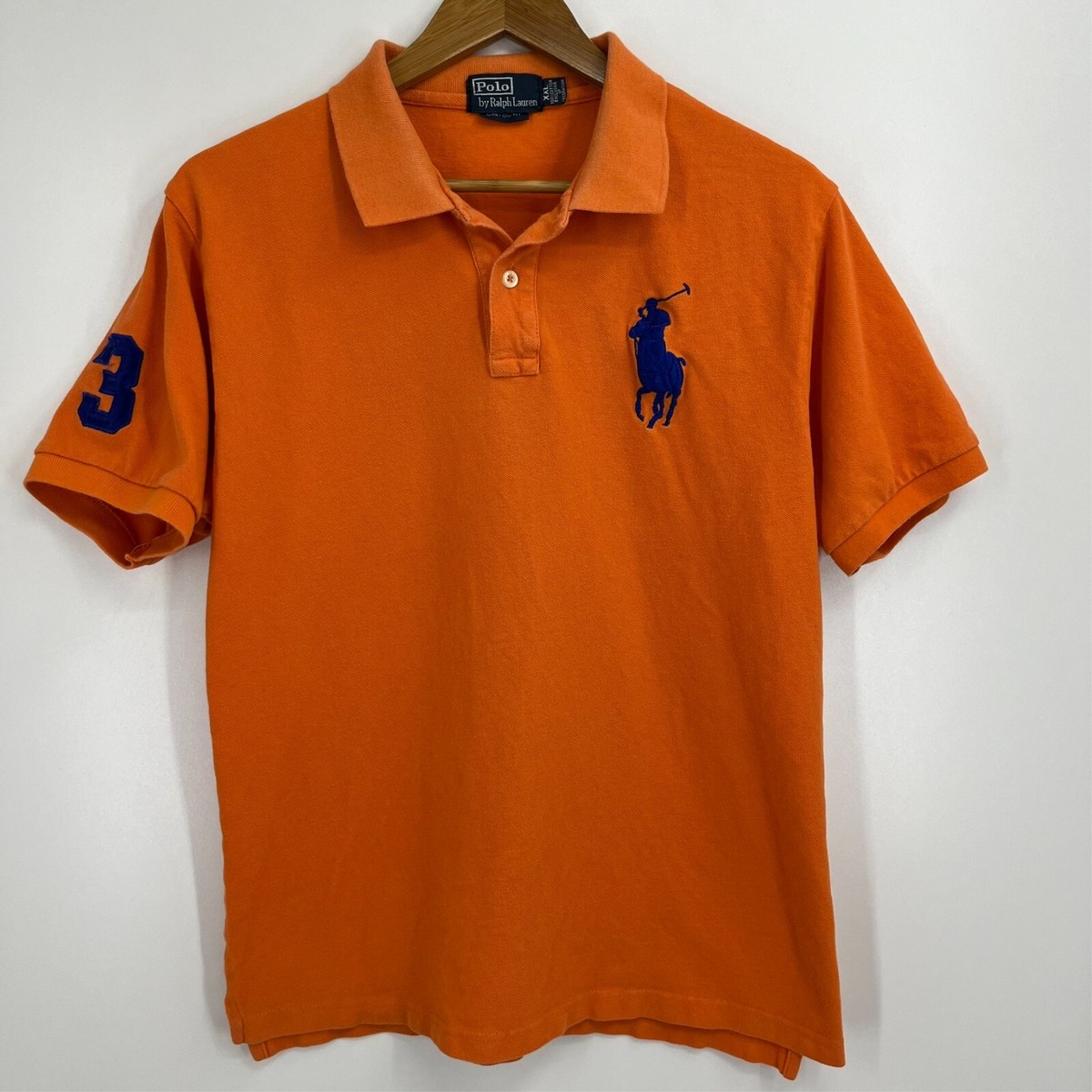 Polo Ralph Lauren Polo Shirt Boys 2XL Orange Blue Big Pony
