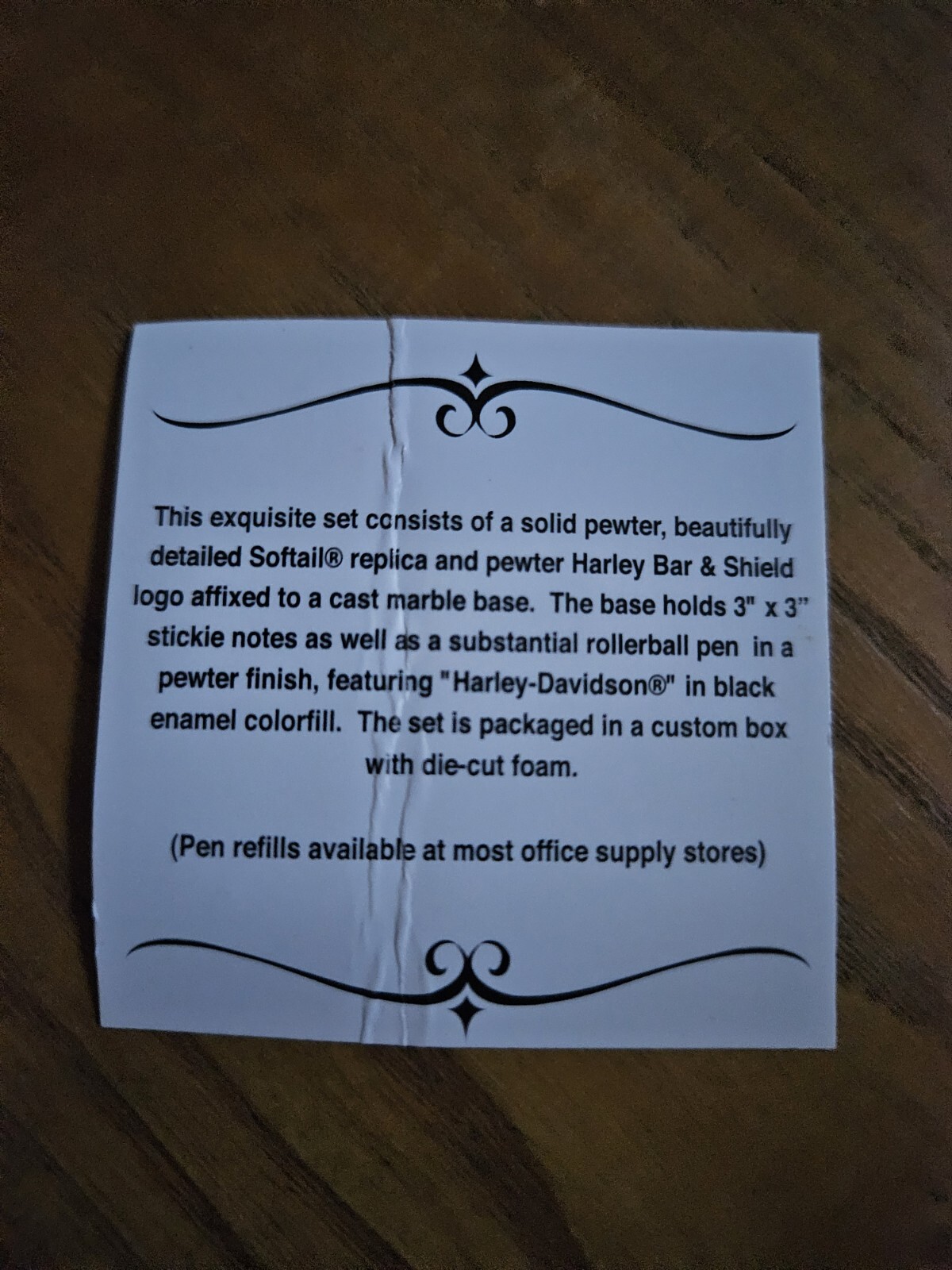 Harley Davidson Desk Set Marble Base Pewter Harley eBay