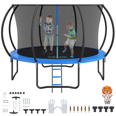 VEVOR 12FT Outdoor Recreational Trampoline for Kids with safety