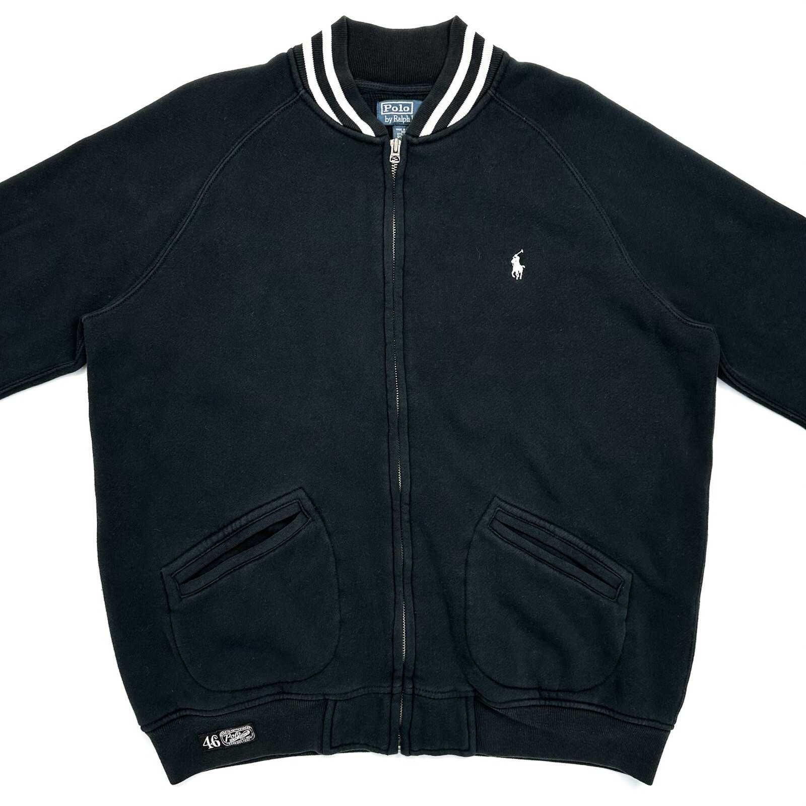 PONY Polo Ralph Lauren Jacket Uomo XL Cerniera Piena Tasche Pista Felpa Track