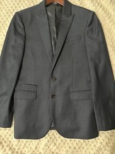 EXPRESS Photographer Fitted Men s Dark Navy Blue Sport Blazer Size 36 Short