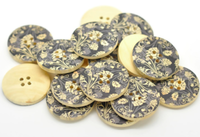 15X HolzknöPfe 30Mm Mit Blumenmotiv Xxl 4-Loch Knopf KnöPfe Zum AnnäHen Basteln