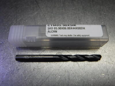 CTMI 5.90mm Coolant Thru Carbide Drill 5xd 05.90x06.00x44x082IK ALCRN (LOC3233A)