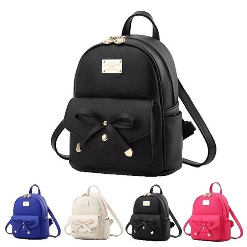 Girls Bowknot Cute Bag PU Leather Backpack Mini Backpack  display picture 2
