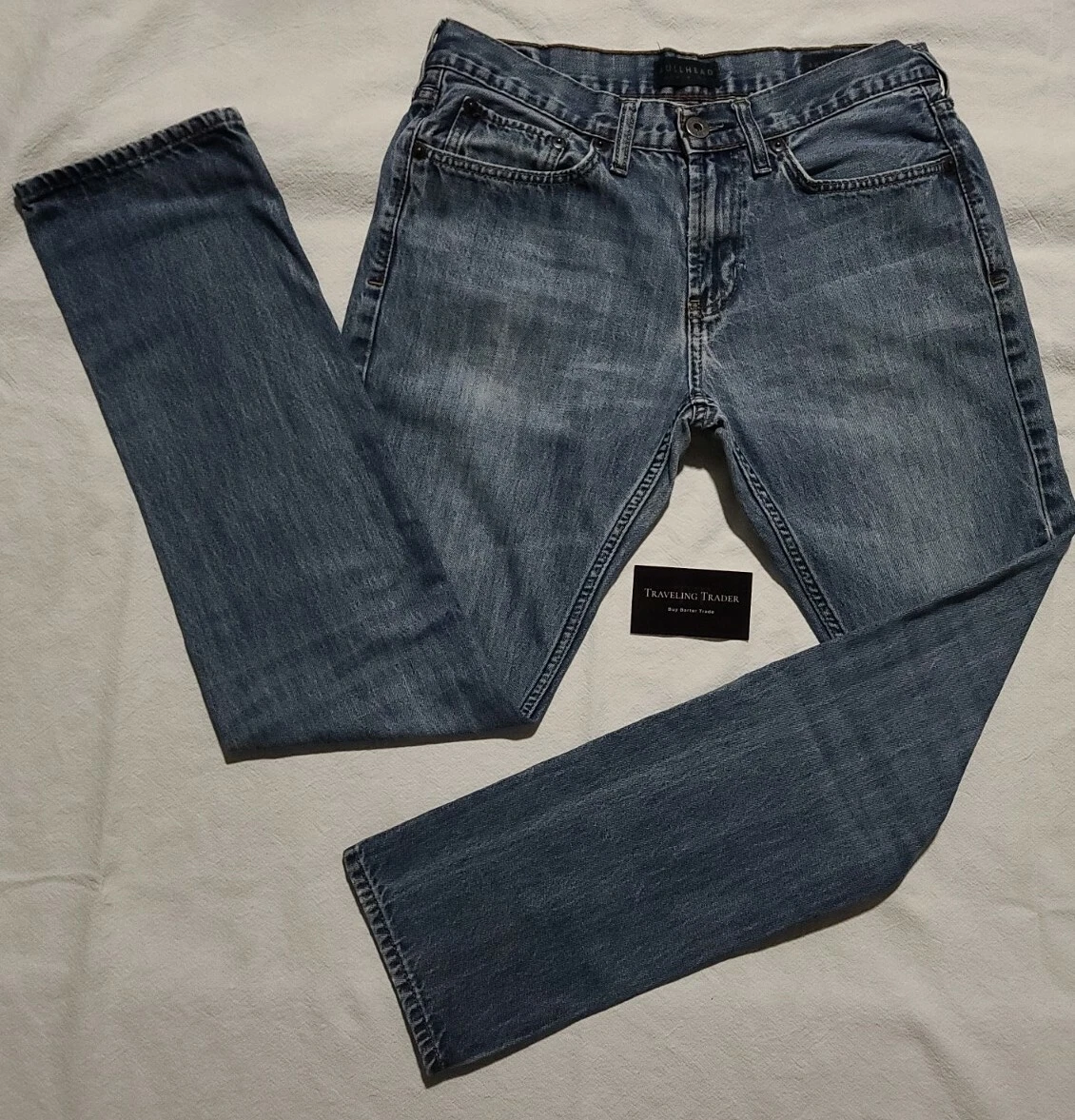 Bullhead Pacsun Mens Skinny Jeans Blue Denim Vintage distressed look 30x32