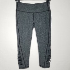 Athleta Women's Space Dye Chaturanga Capri Legging Criss Cross Gray Size S U411P