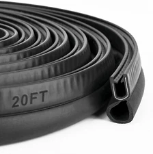 Car Trim Seal with Top Bulb - 20 Feet Car Door Rubber Seal Strip Fits 1/16" Edge