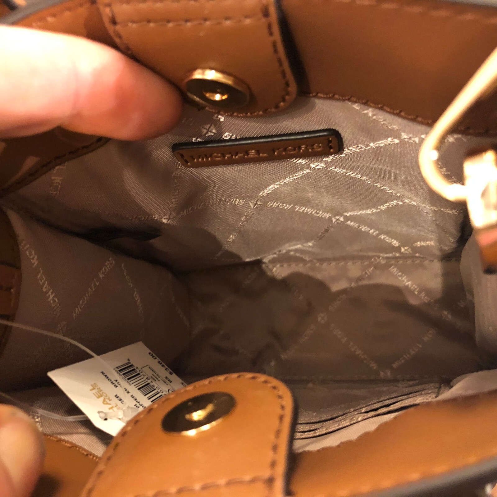 `MICHAEL KORS MERCER XS MINI SHOPPER LEATHER CROSSBODY BAG PURSE MK BROWN