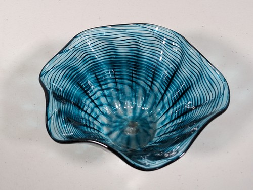 James Hayes ciotola in vetro artistico soffiato a mano e piccola ciotola in vetro blu - Foto 6 di 9