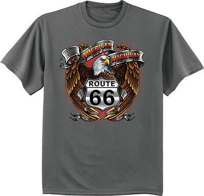 Route 66 America S Highway Rt 66 Sign Eagle Design T Shirt For Men