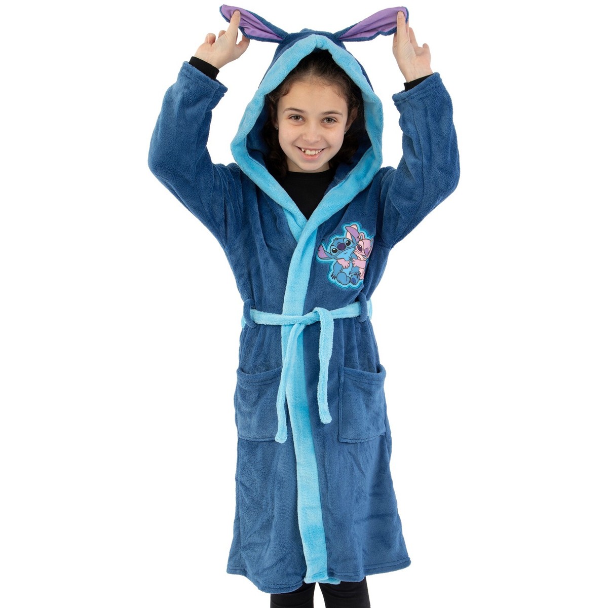 chinese dress ladies Womens Lilo and Stitch Blue Fleece Dressing Gown main image 1