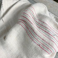 Antique heavy hemp blanket herringbone weave 3 pounds organic linen nubby sheet