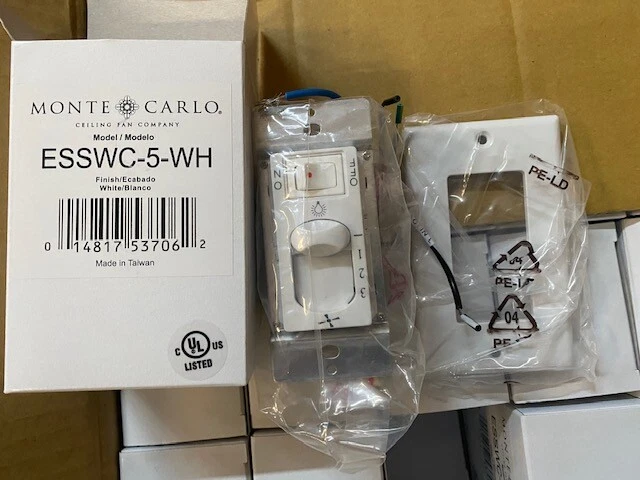 Monte Carlo Fan Company Wall Control - White - ESSWC-5-WH (NEW) - Image 2 of 2