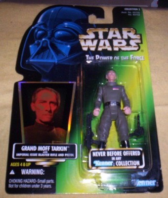 Vintage 1996 Star Wars Grand Moff Tarkin Figure, Col. 3, Very Good shape, MOC!