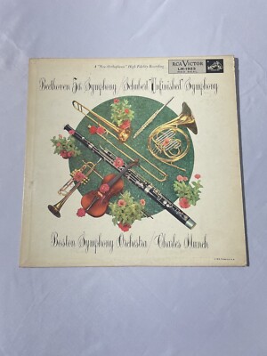 Beethoven 5th Schubert Unfinished Symphony, Munch Boston Orch., RCA, LM-1923
