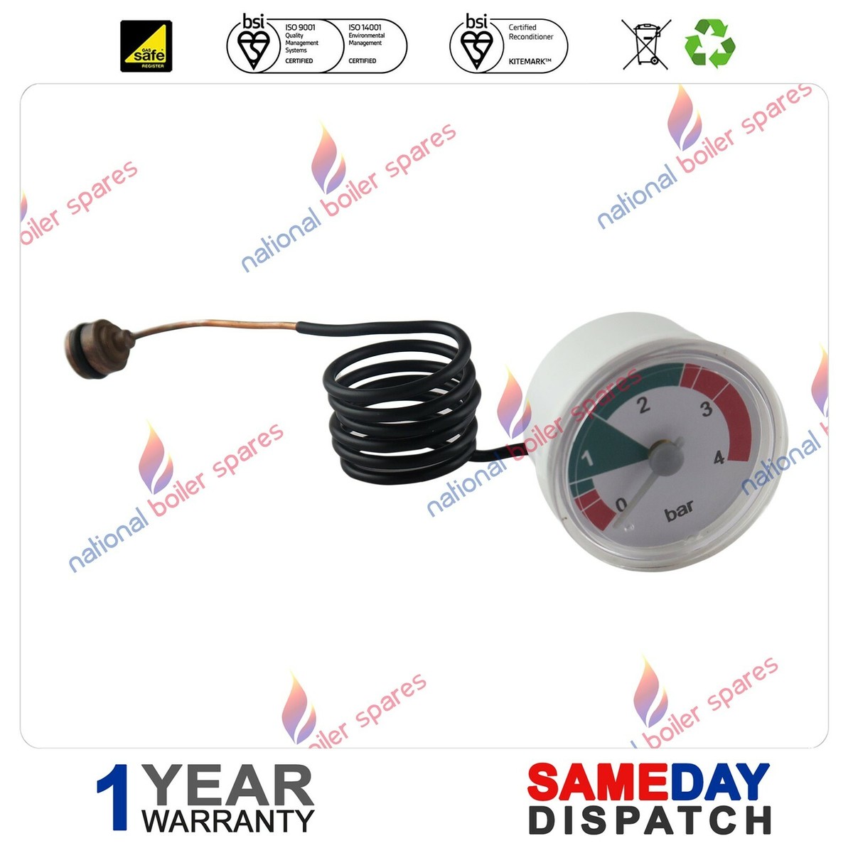 Baxi Megaflo Neta-Tec Boiler Pressure Gauge 720776601 UK