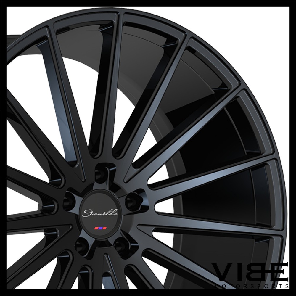 22" GIANELLE VERDI GLOSS BLACK CONCAVE WHEELS RIMS FITS LEXUS MASERATI GHIBLI