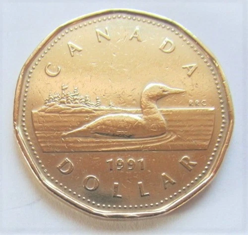 1991 CANADA Young Queen Elizabeth 11 1 DOLLAR LOONIE - combined shipping
