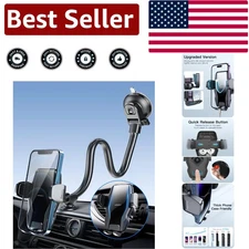 Thick Case-Friendly Car Phone Mount - Adjustable Suction Cup Holder for Safety