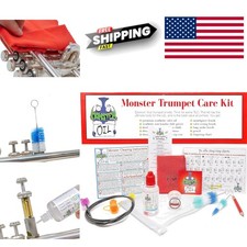 Veteran Owned Trumpet Cleaning Set with Oil Grease Brushes and Fun Finger Puppet