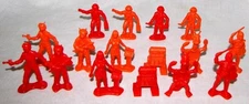 Tim-Mee Toys (PPCo) BMC all 8 space figures in red and orange toy soldiers
