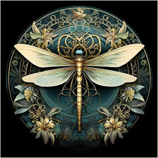 Dragonfly Diamond Art Painting Kits for Adults Beginner, 5D DIY round Full Drill