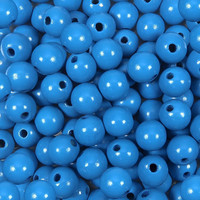 14Mm 100 StüCk Holzperlen Runde NatüRliche Blau Holz Perlen Basteln FüR DIY Hand