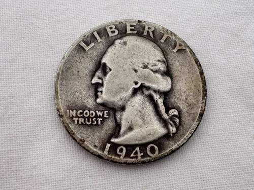 1940 D U.S. Washington Silver Quarter HT-19