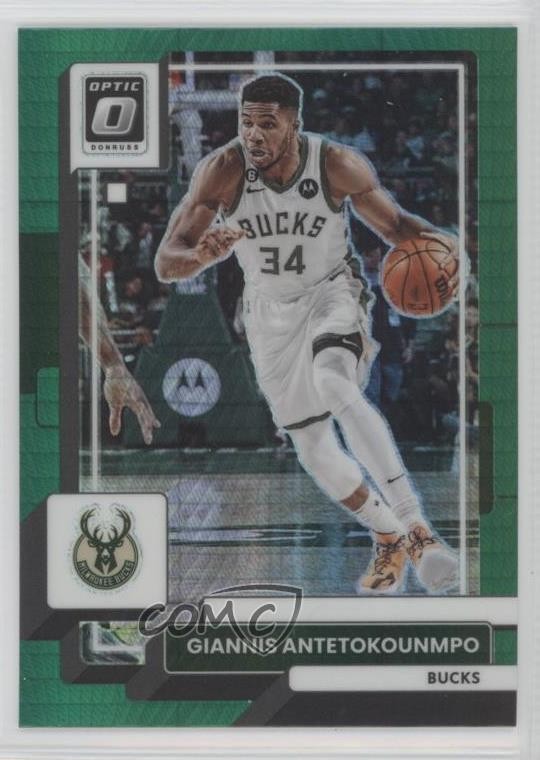 2022-23 Panini Donruss Optic Hyper Green Prizm Giannis Antetokounmpo #75 17hw