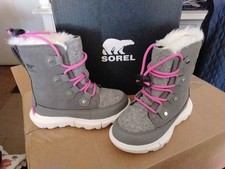 SOREL CHILDREN'S KIDS EXPLORER LACE WP BOOT SNOW SIZE 10 LAVENDER NIB