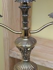 Vintage Ornate Gold Color 3 Arm Metal Candleholder Candelabra -22" H — photo 6
