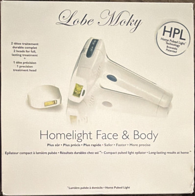 Lobe Moky Homelight Face & Body IPL Hair Removal Device, White, 3 Heads
