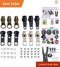 Metal  Plastic Zipper Repair Kit - 12 Pcs Lockable Sliders for All Your Needs