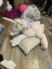 Regenbogen Ombré Haar Chad Valley rosa Plüsch Einhorn Stofftier Vintage Pferd