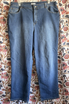 Catherines Right Fit Curvy Plus Size 18W Blue Dot Denim Stretch Jeans