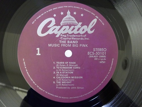 The Band Music From Big Pink Capitol Records ECS-50101 Japan VINYL LP OBI - Picture 3 of 3