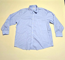 Brooks Brothers Non-Iron Stretch Blue Solid Dress Shirt Regular Fit 17.5-34
