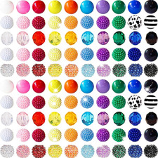 100 Pcs 20Mm Beads for Pens Rhinestone Bubblegum Beads Mixed Crystal Acrylic rou