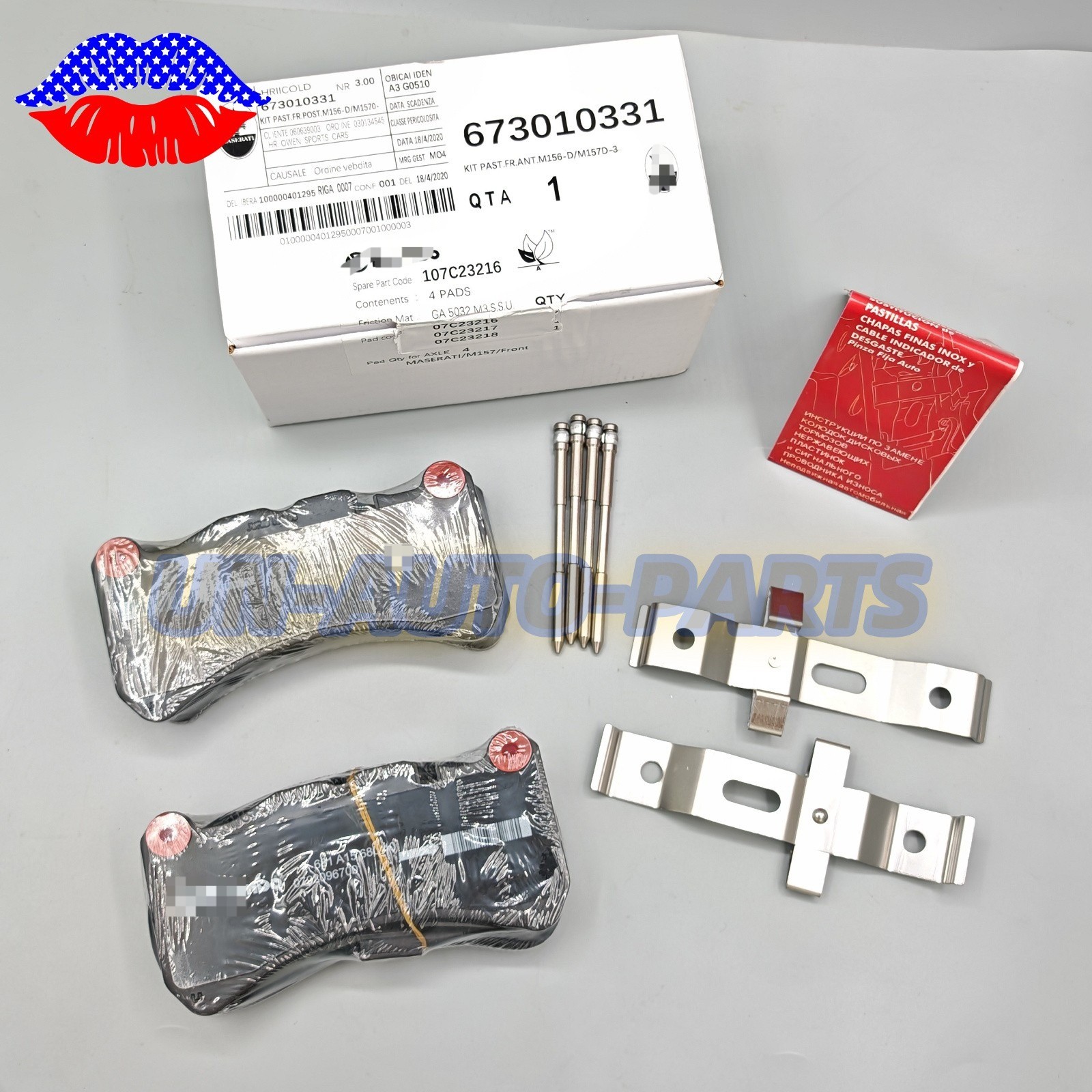 NEW OEM Front Brake Pads Set for Maserati Ghibli Quattroporte(6 Piston Calipers)