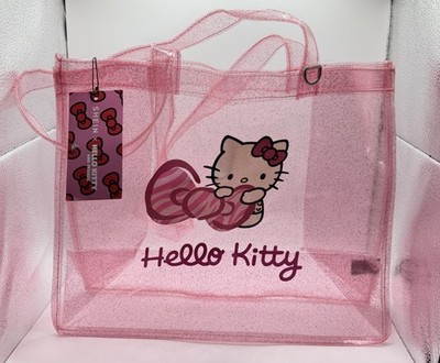 NWT Shein X  Hello Kitty Pink PVC Transparent Large Glitter Tote