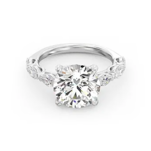 Collana Donna Con Due Rose In Argento 925 Placcato Oro 18k - Diamanti Coltivati In Laboratorio - Regalo Prezioso