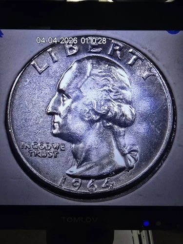 1964-D Washington Quarter TYPE B REVERSE 90% Silver Gem BU