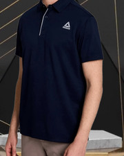 Reebok Men's SIZE M Performance Polo Shirt, Active Fit, Navy NEW