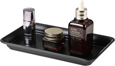 Vintage Farmhouse Decor Metal Vanity Tray, Countertop Guest Hand Towel Storage O